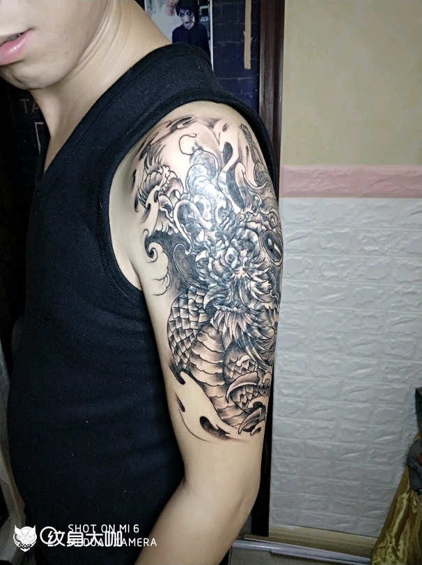 龙头遮盖_纹身图案手稿图片_张亚廷的纹身作品集