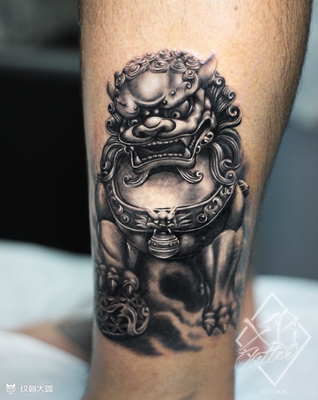 唐狮子_纹身图案手稿图片_潘文帮的纹身作品集