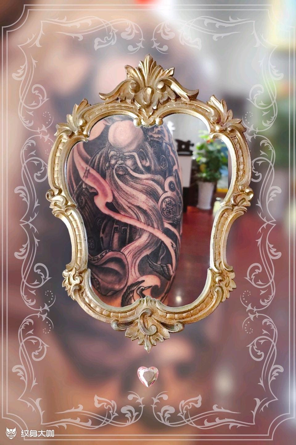 大臂寿星公_纹身图案手稿图片_南宁传统风格—雕夜鹰的纹身作品集