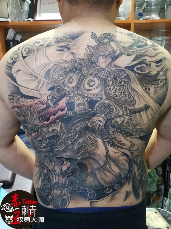 满背赵子龙_纹身图案手稿图片_赤道的纹身作品集