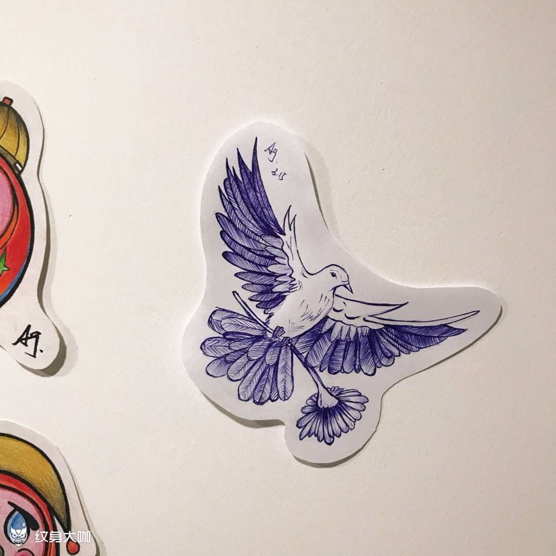 你鸽子我吧_纹身图案手稿图片_a9的纹身作品集