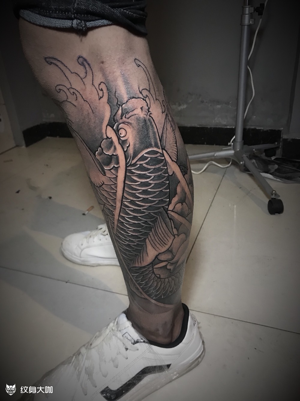 彩色包小腿 未完成. _纹身图案手稿图片_刘晏兆的纹身作品集