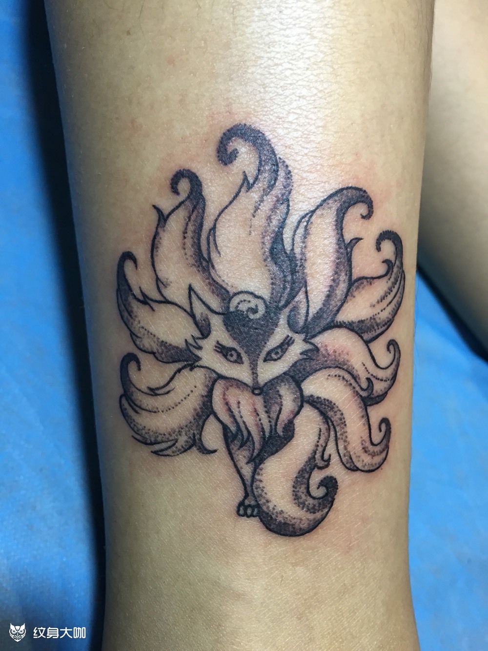 九尾狐_纹身图案手稿图片_李彪的纹身作品集