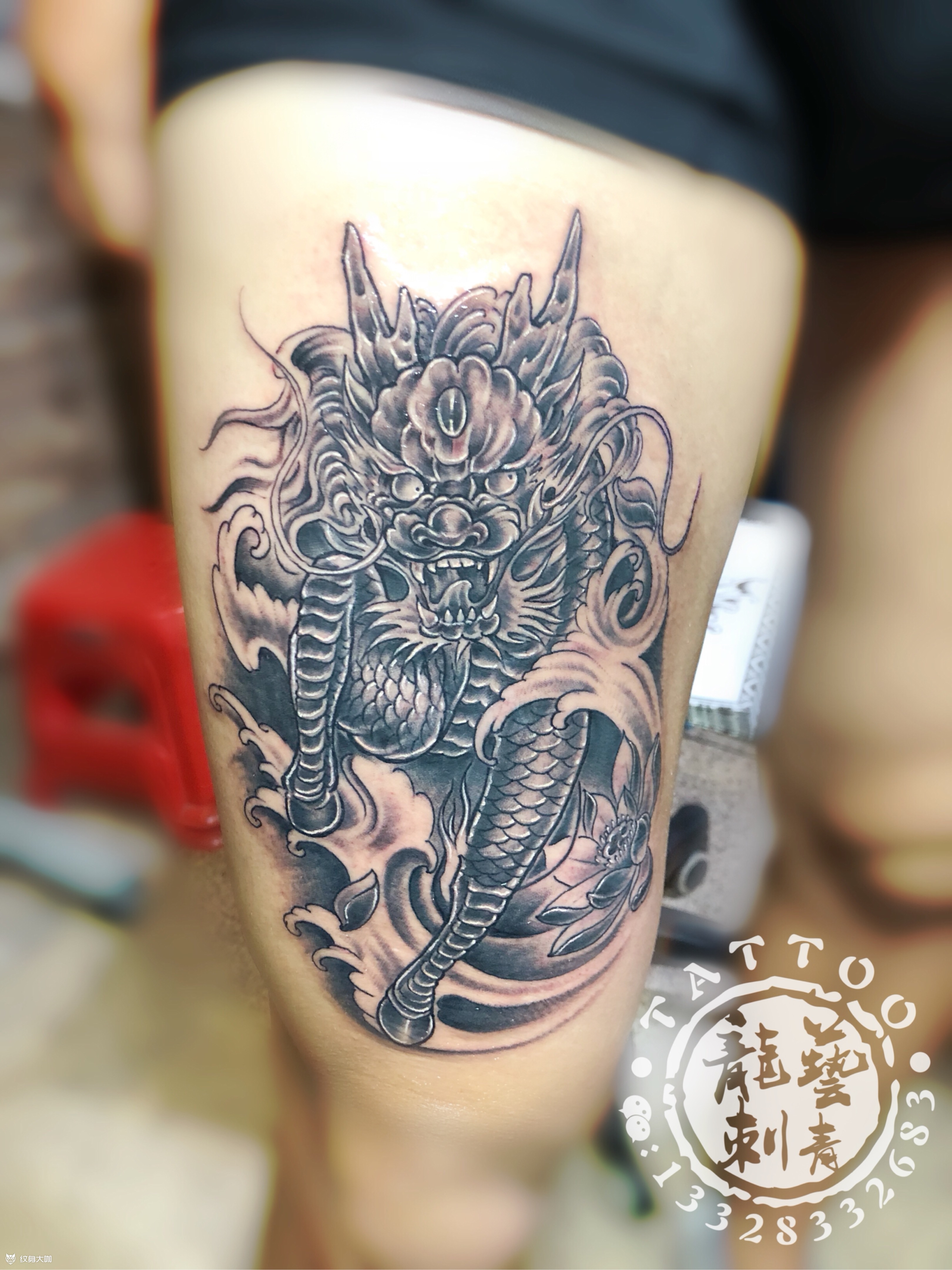 麒麟_纹身图案手稿图片_阿龙的纹身作品集