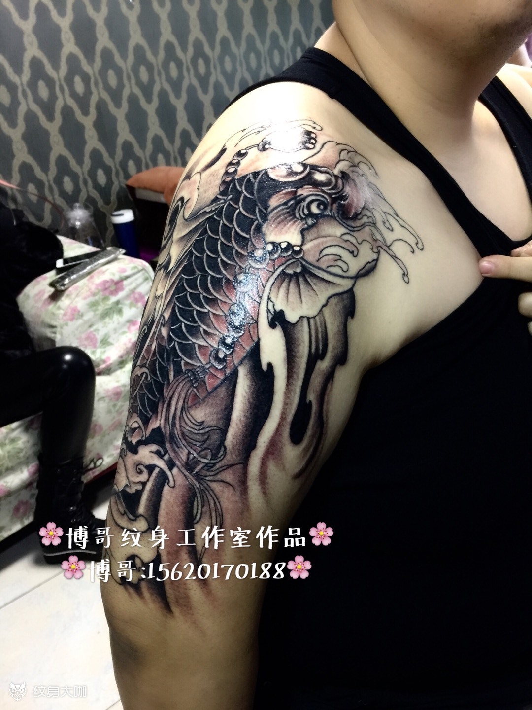 大鱼_纹身图案手稿图片_孙博的纹身作品集