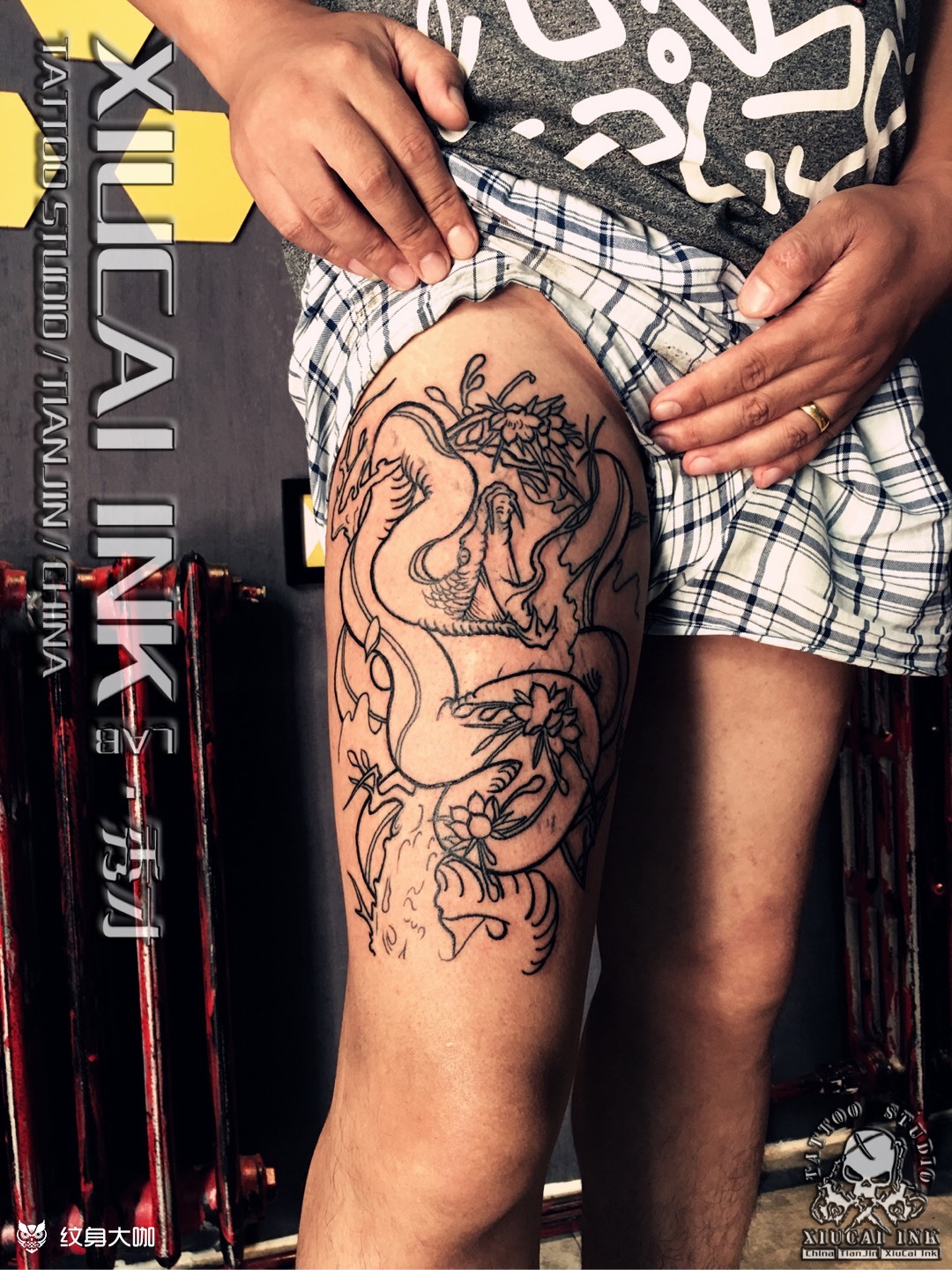 今工,腿部传统蛇_纹身图案手稿图片_l3s的纹身作品集