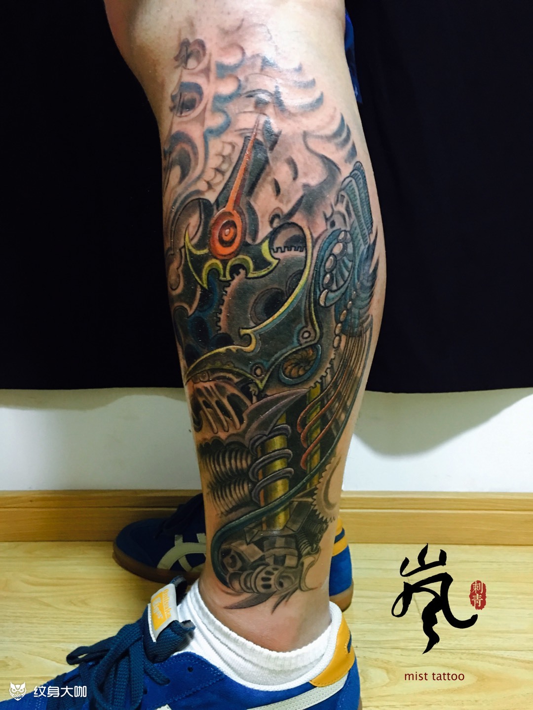 机械腿_纹身图案手稿图片_喜仔的纹身作品集