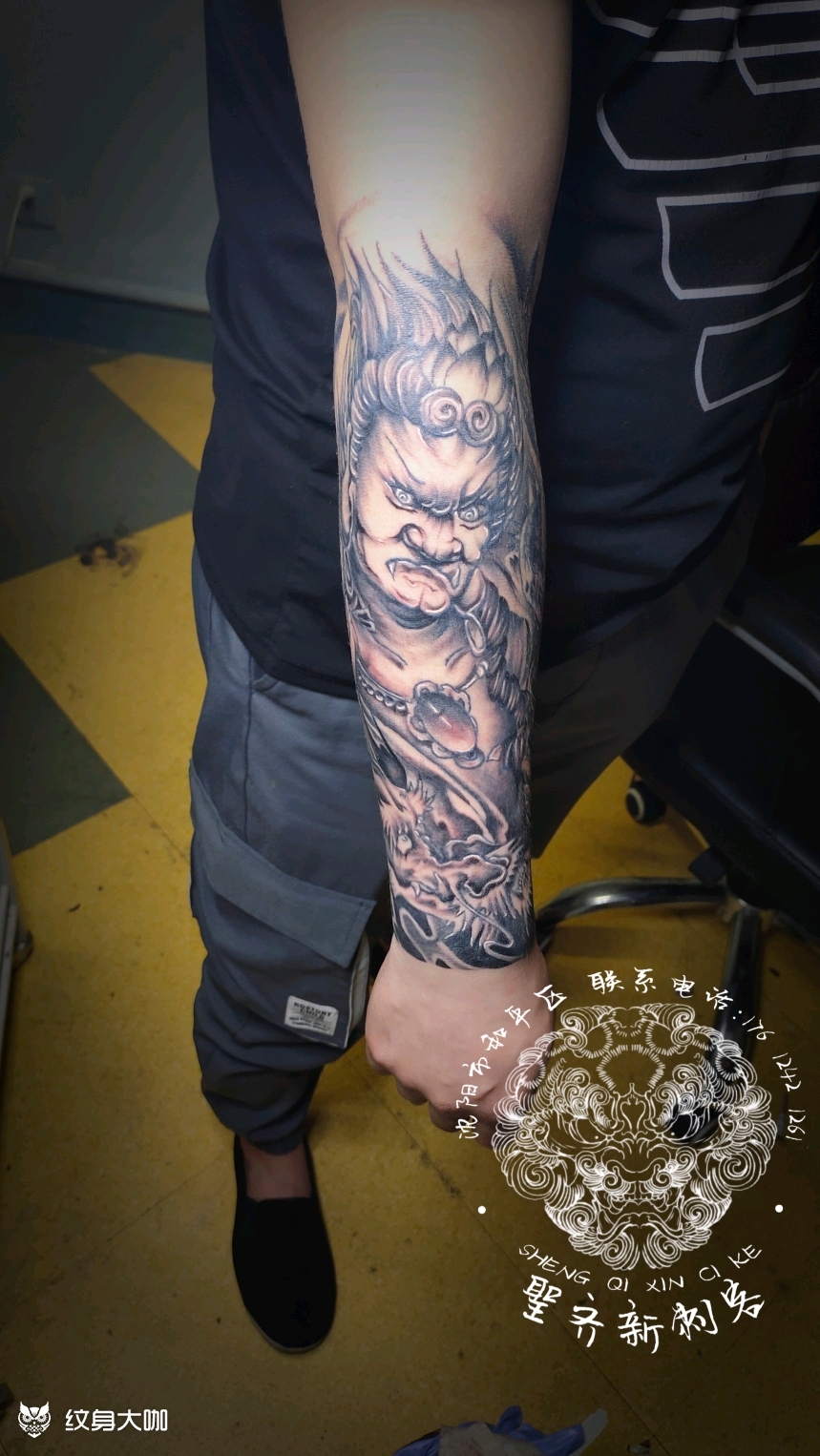 不动明王_纹身图案手稿图片_吴奇为的纹身作品集