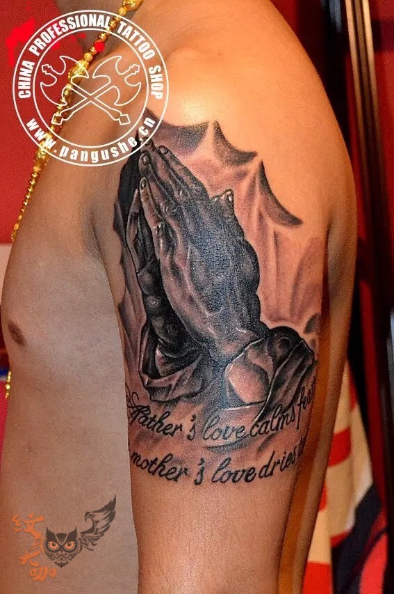 耶稣之手_纹身图案手稿图片_盘古的纹身作品集