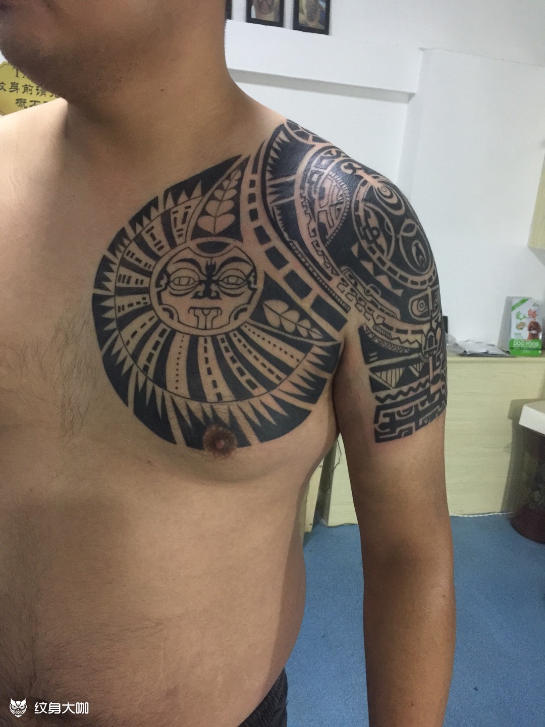 玛雅图腾半甲_纹身图案手稿图片_王珊珊的纹身作品集