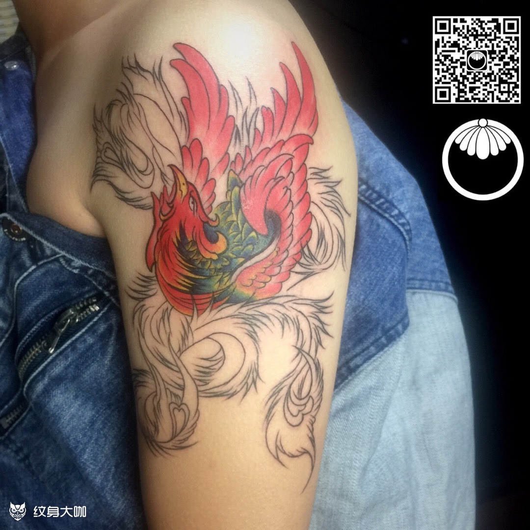 未完的凤凰·by玖梦师傅_纹身图案手稿图片_文道的纹身作品集