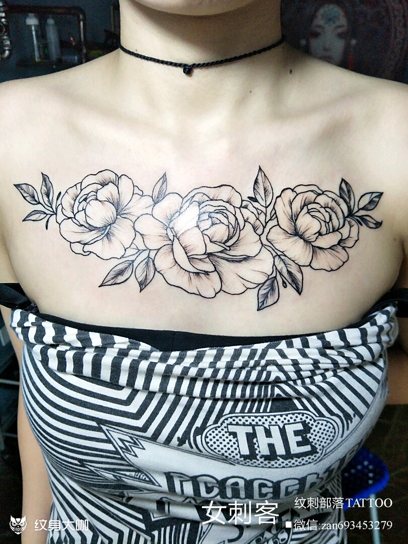 花胸_纹身图案手稿图片_阿左的纹身作品集