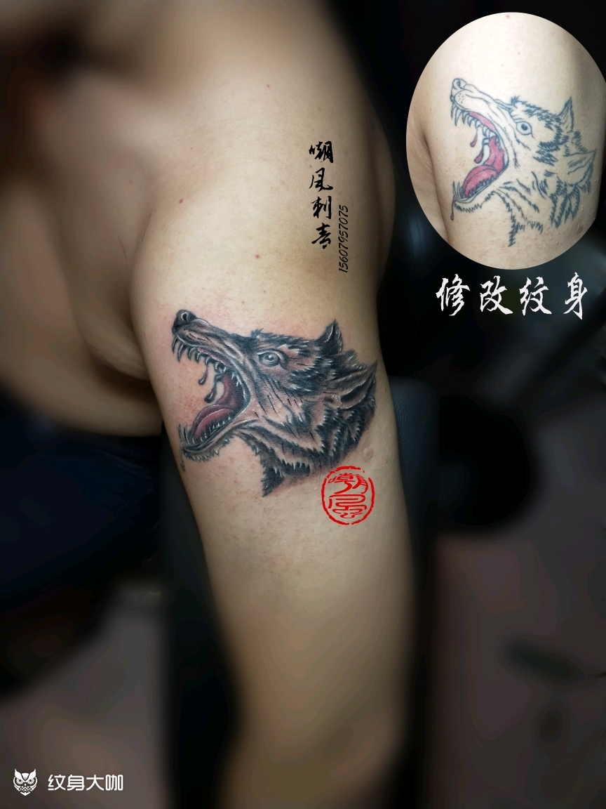 修改狼头_纹身图案手稿图片_周凯慧的纹身作品集