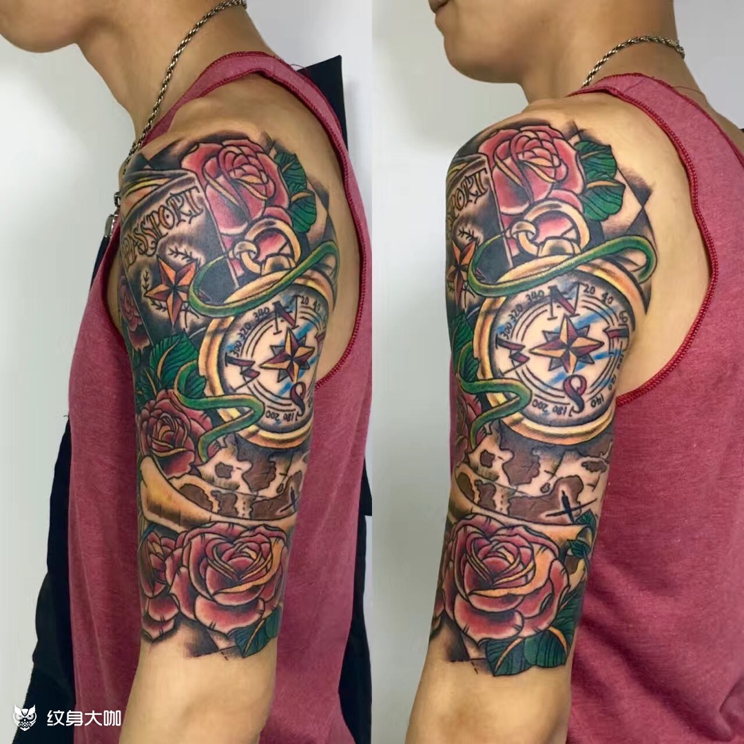 花臂_纹身图案手稿图片_ben的纹身作品集