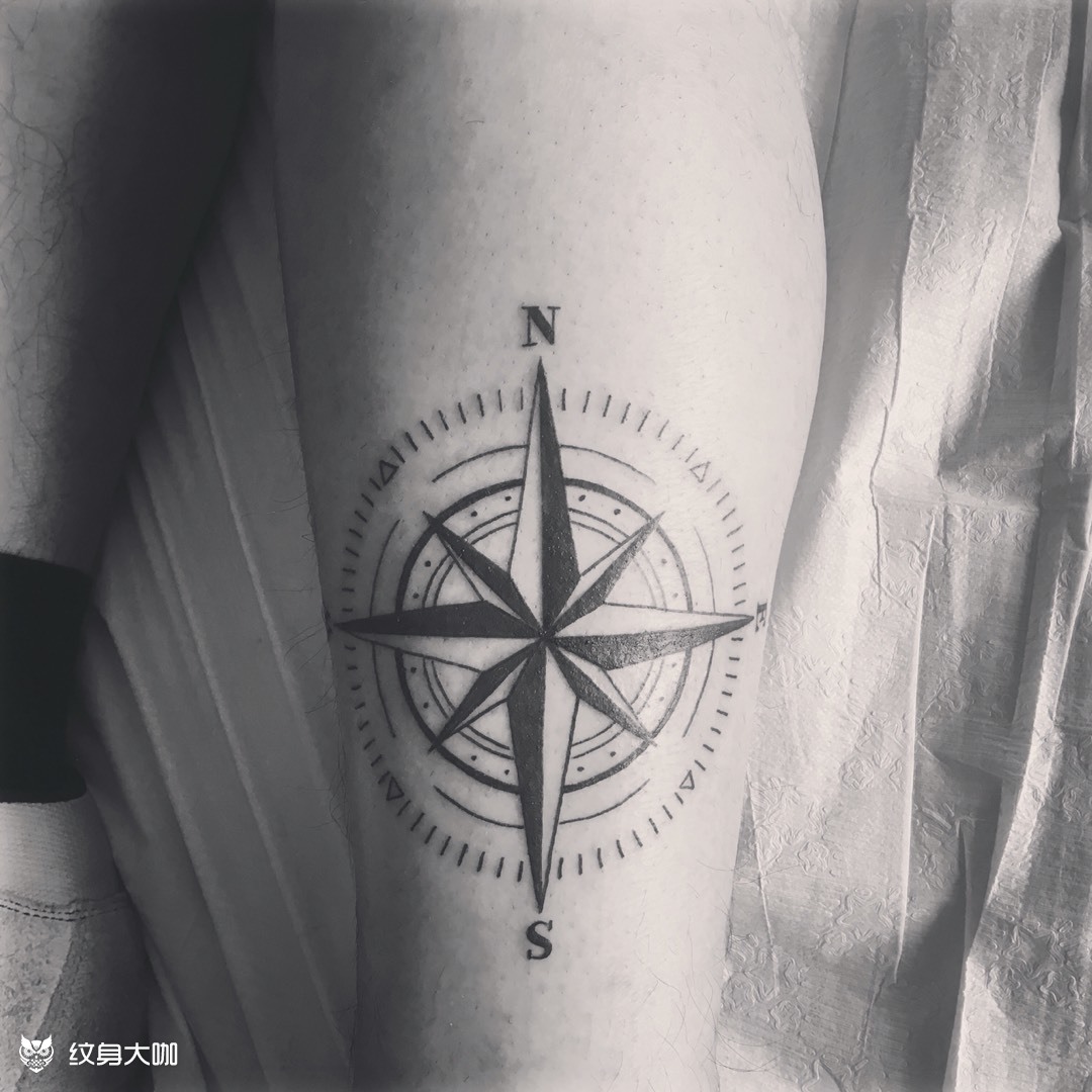 指南针_纹身图案手稿图片_施忠成的纹身作品集