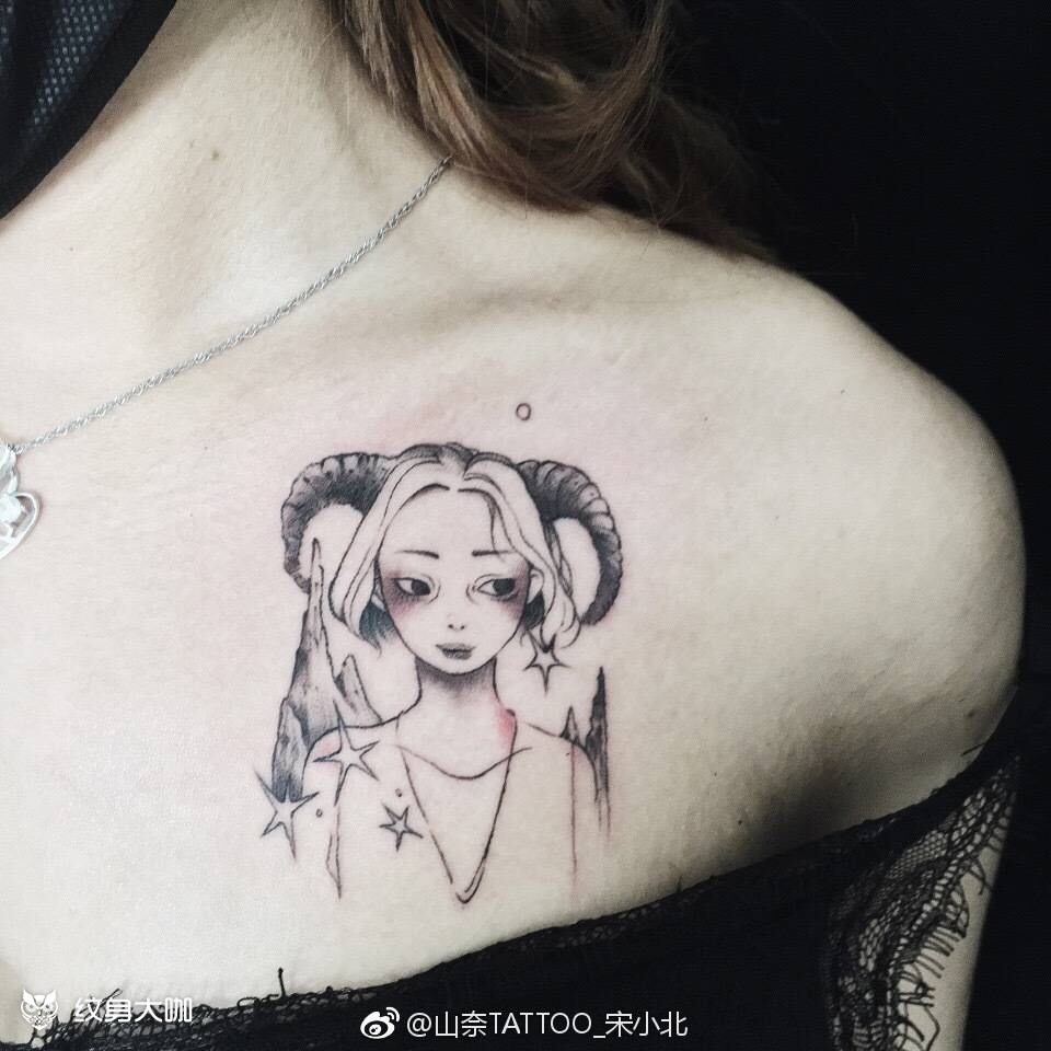 白羊座_纹身图案手稿图片_宋小北的纹身作品集
