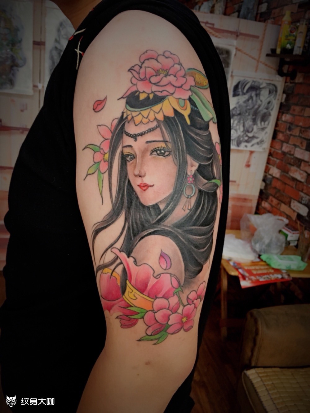 貂蝉彩色_纹身图案手稿图片_宾馆一条街南头的纹身作品集