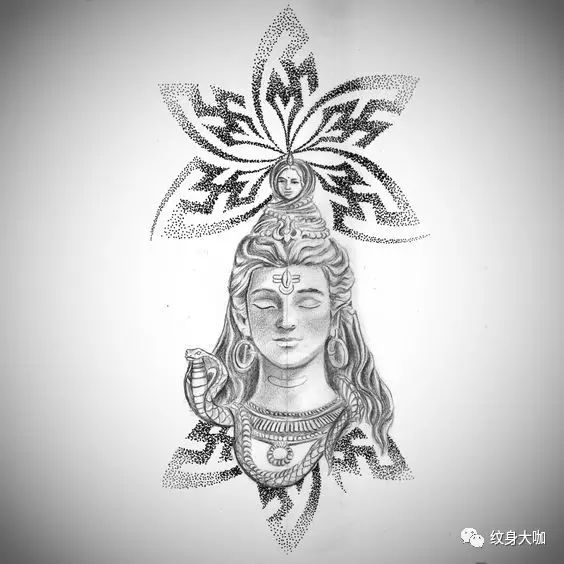 湿婆神纹身手稿图片