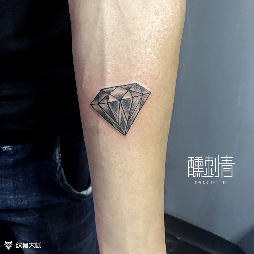 钻石_纹身图案手稿图片_黑胖的纹身作品集