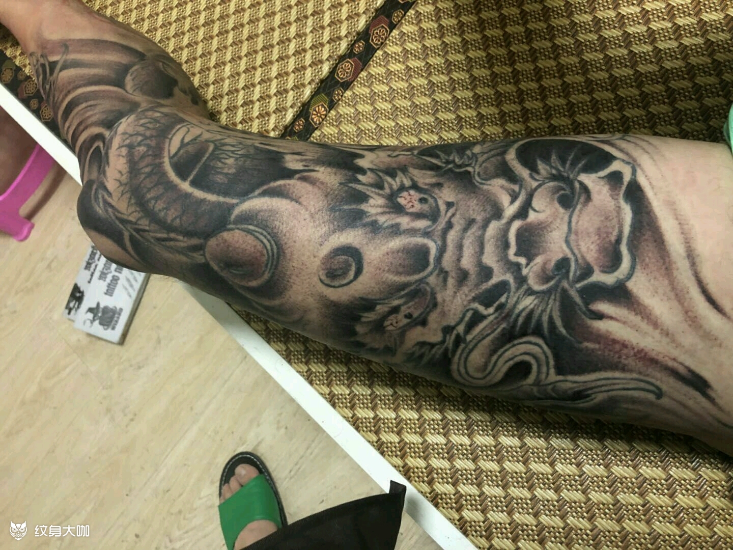 盘腿龙_纹身图案手稿图片_王艺超的纹身作品集