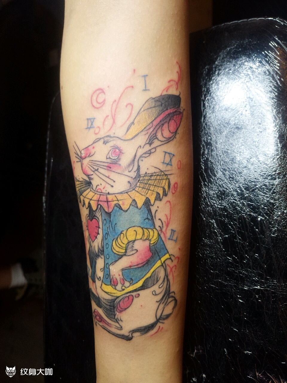 兔子 爱丽丝梦游仙境_纹身图案手稿图片_刘佳_tattoo的纹身作品集