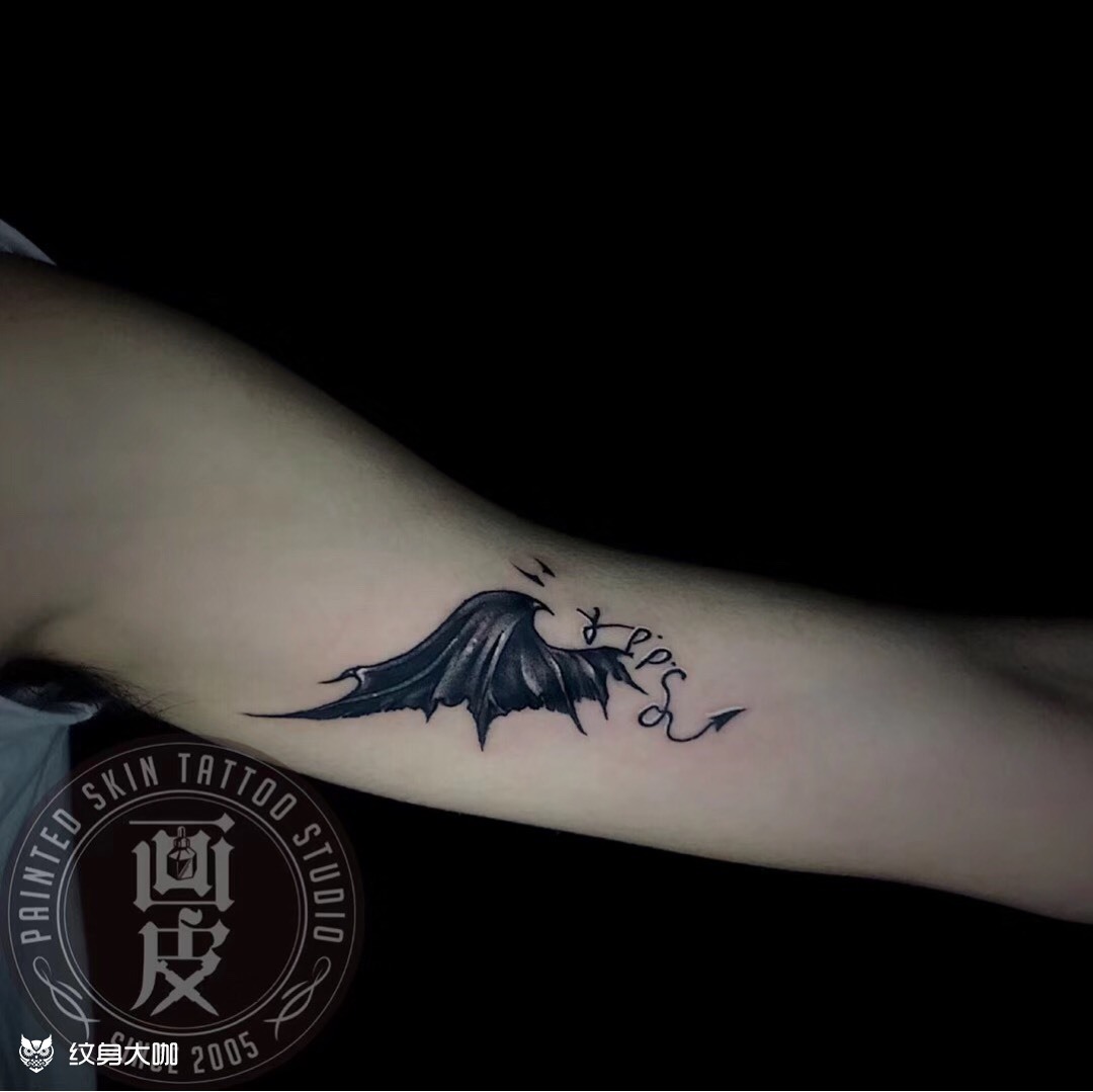 天使恶魔翅膀_纹身图案手稿图片_画皮,线王的纹身作品集