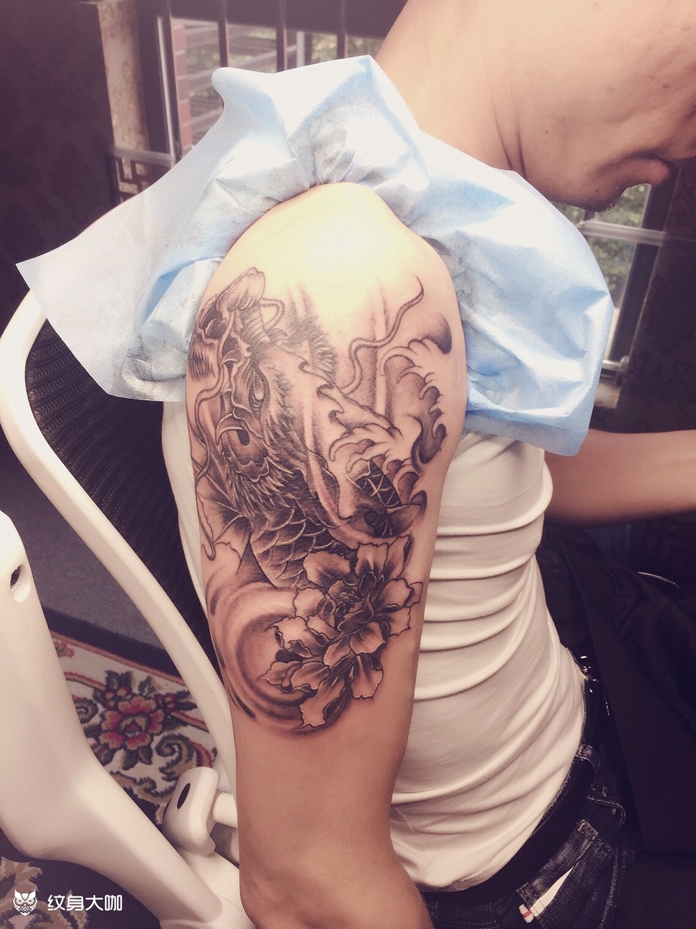 龙鱼_纹身图案手稿图片_影子的纹身作品集