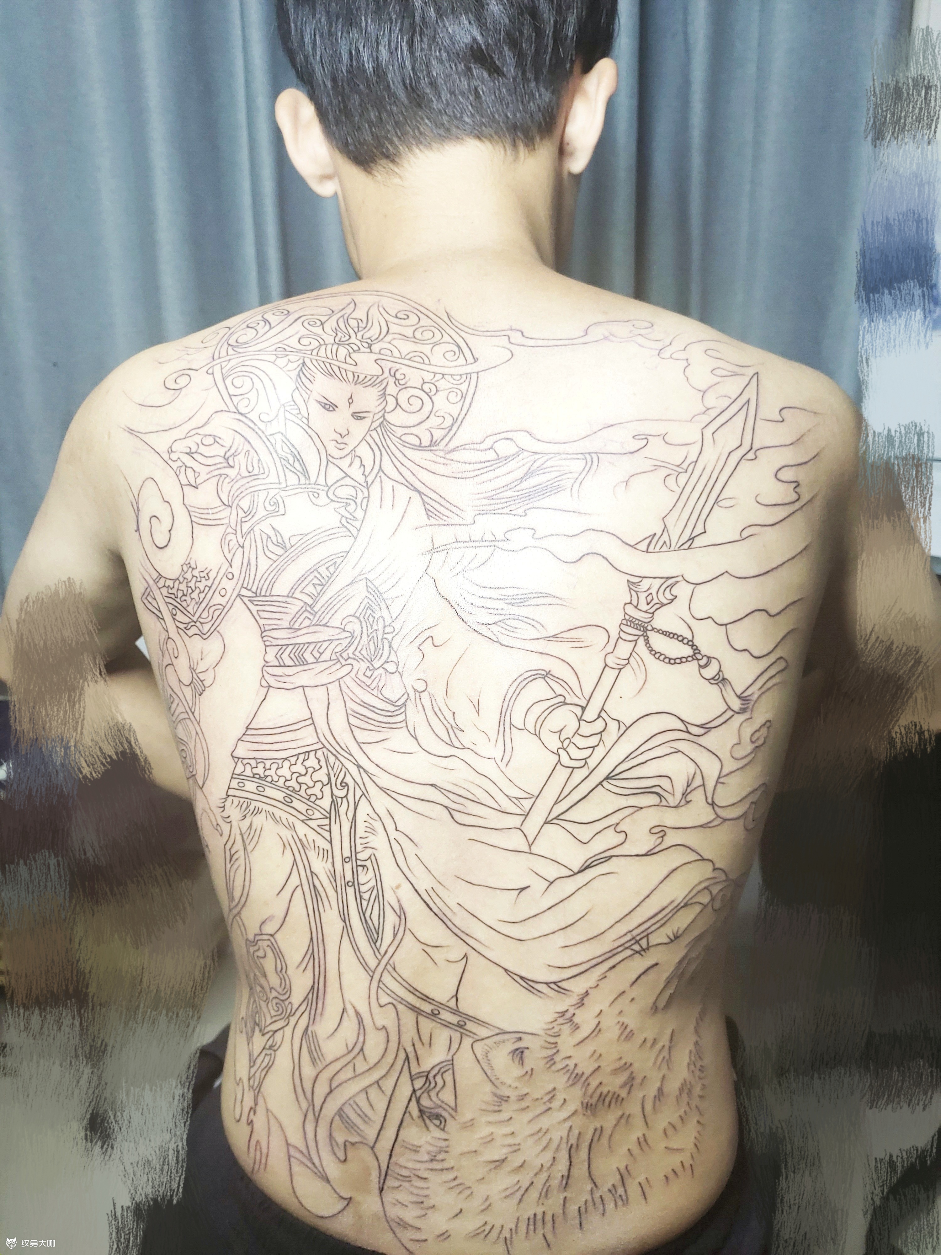 二郎神_纹身图案手稿图片_阿东的纹身作品集