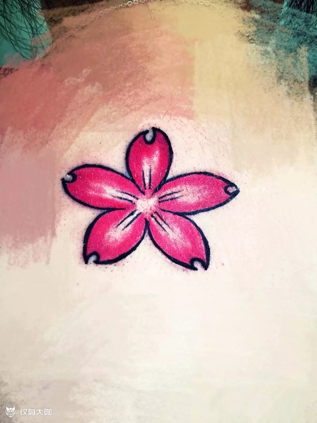 一朵樱花_纹身图案手稿图片_南的纹身作品集