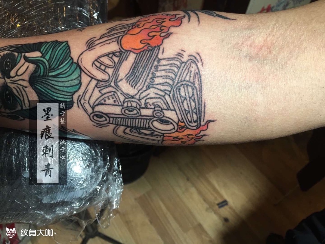 发动机_纹身图案手稿图片_山人的纹身作品集