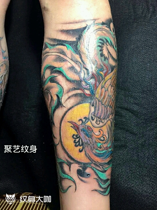 丹凤朝阳_纹身图案手稿图片_郭磊的纹身作品集