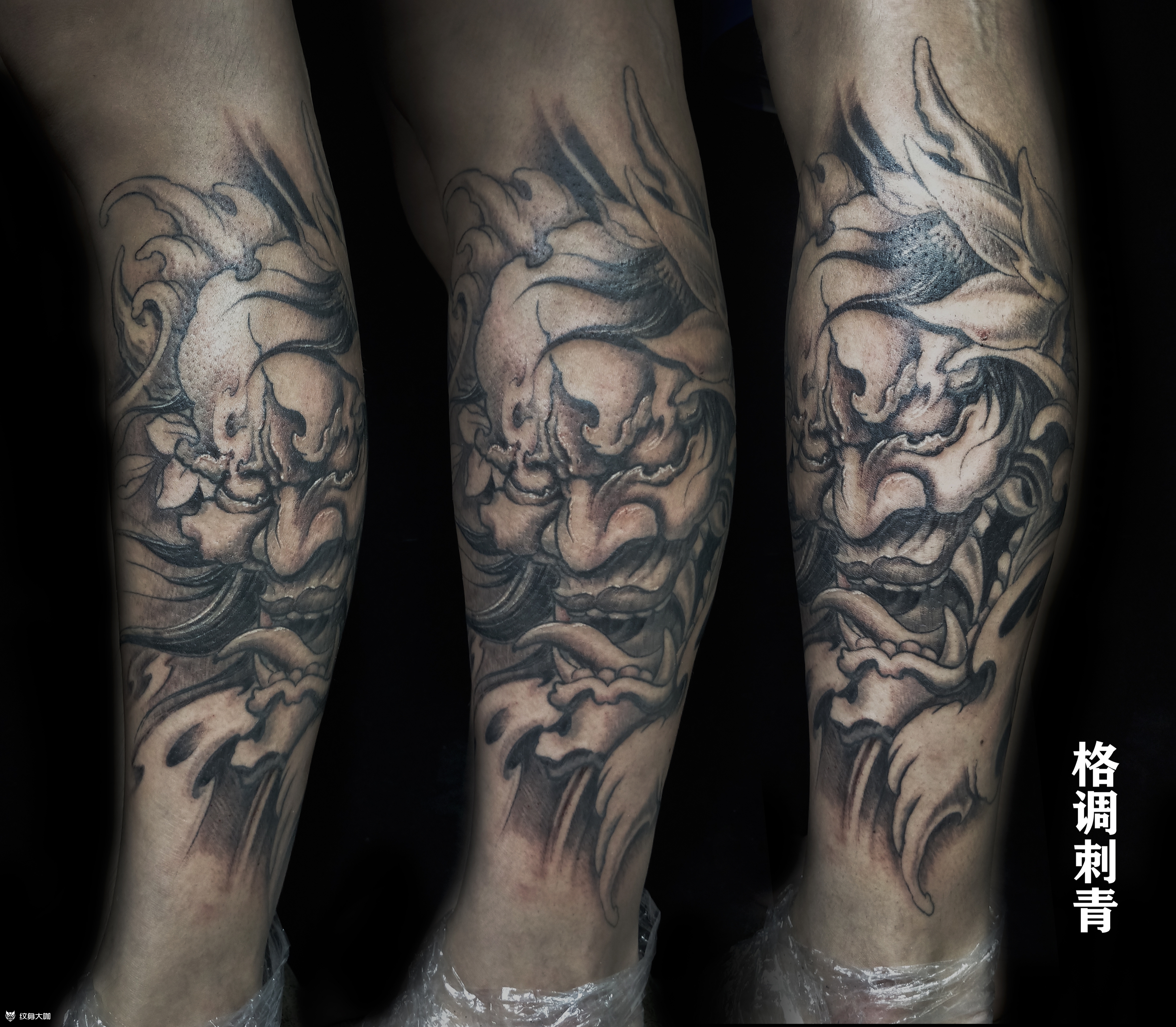 小腿般若_纹身图案手稿图片_格调的纹身作品集