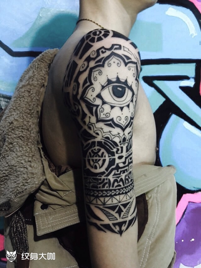 玛雅图腾_纹身图案手稿图片_崔羽的纹身作品集
