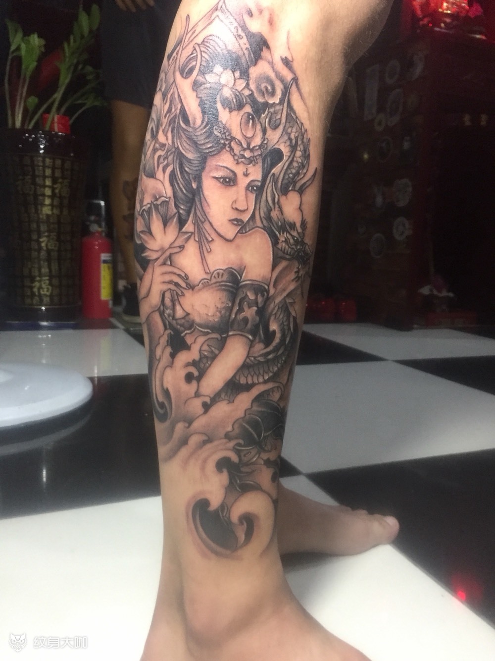 龙女_纹身图案手稿图片_梁嘉华的纹身作品集