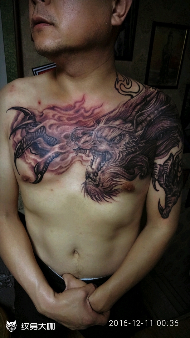 过肩龙_纹身图案手稿图片_黄小龙的纹身作品集