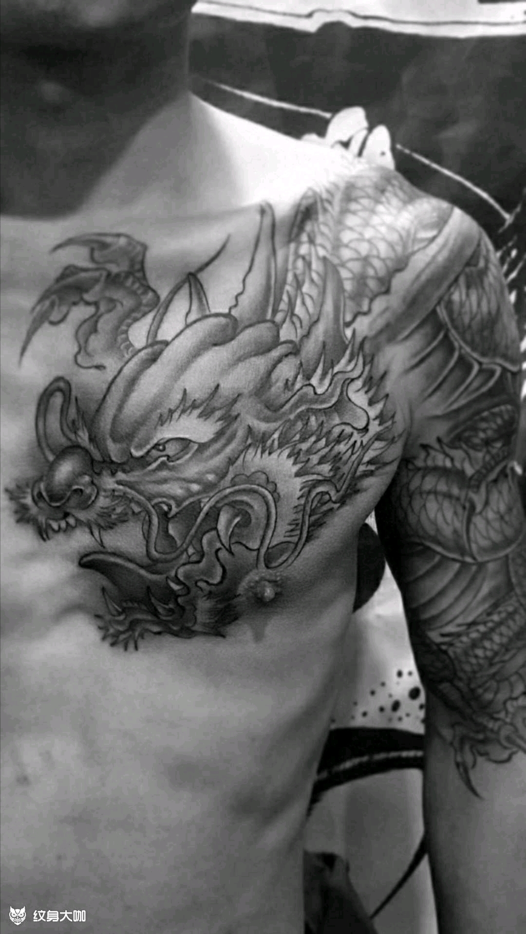 过肩龙_纹身图案手稿图片_匠一 东东的纹身作品集