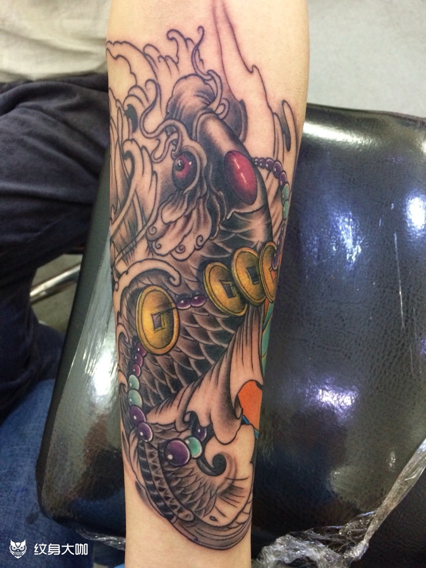 小臂鲤鱼_纹身图案手稿图片_佳亮刺青的纹身作品集