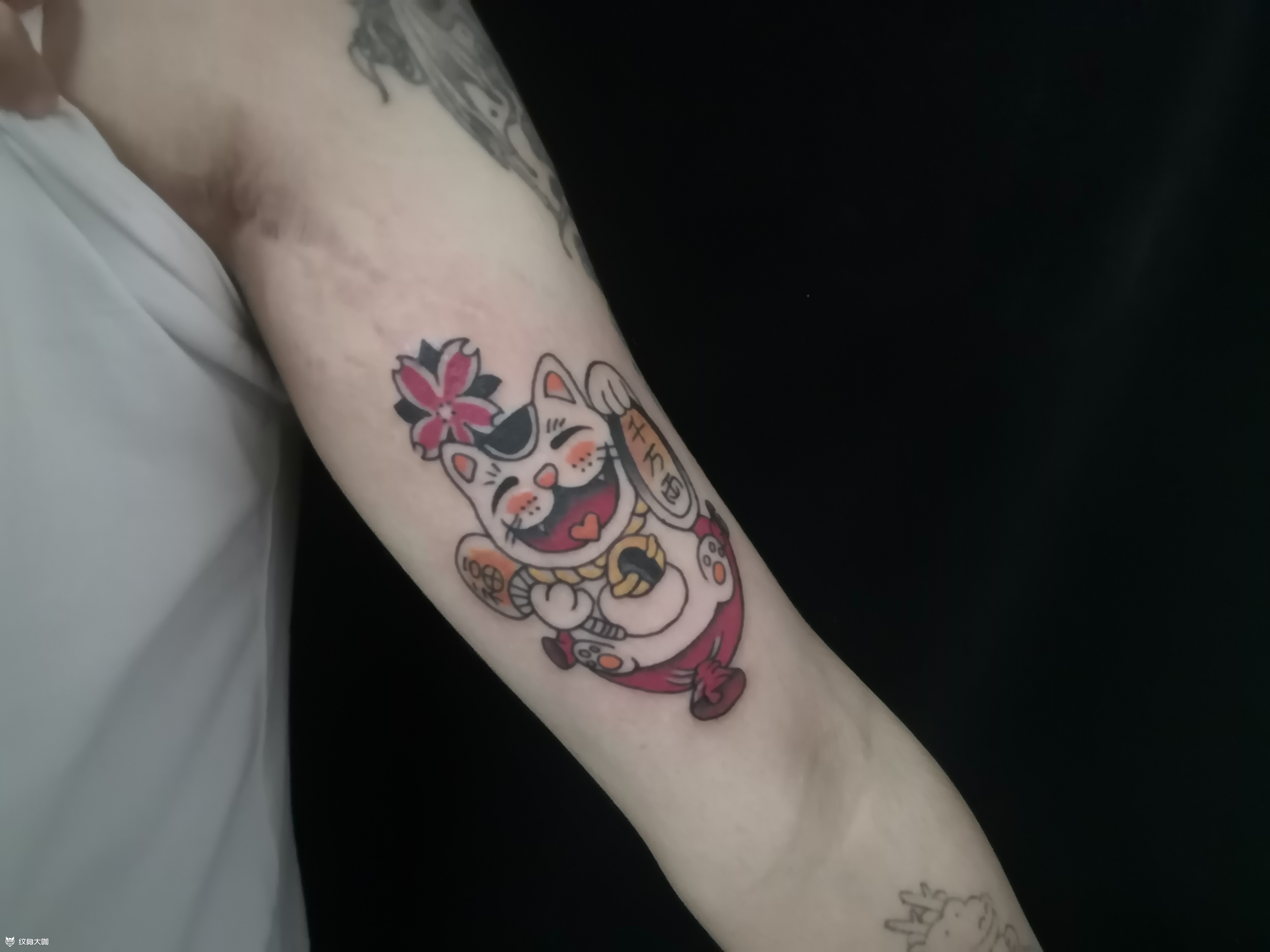 招财猫_纹身图案手稿图片_墨煌的纹身作品集