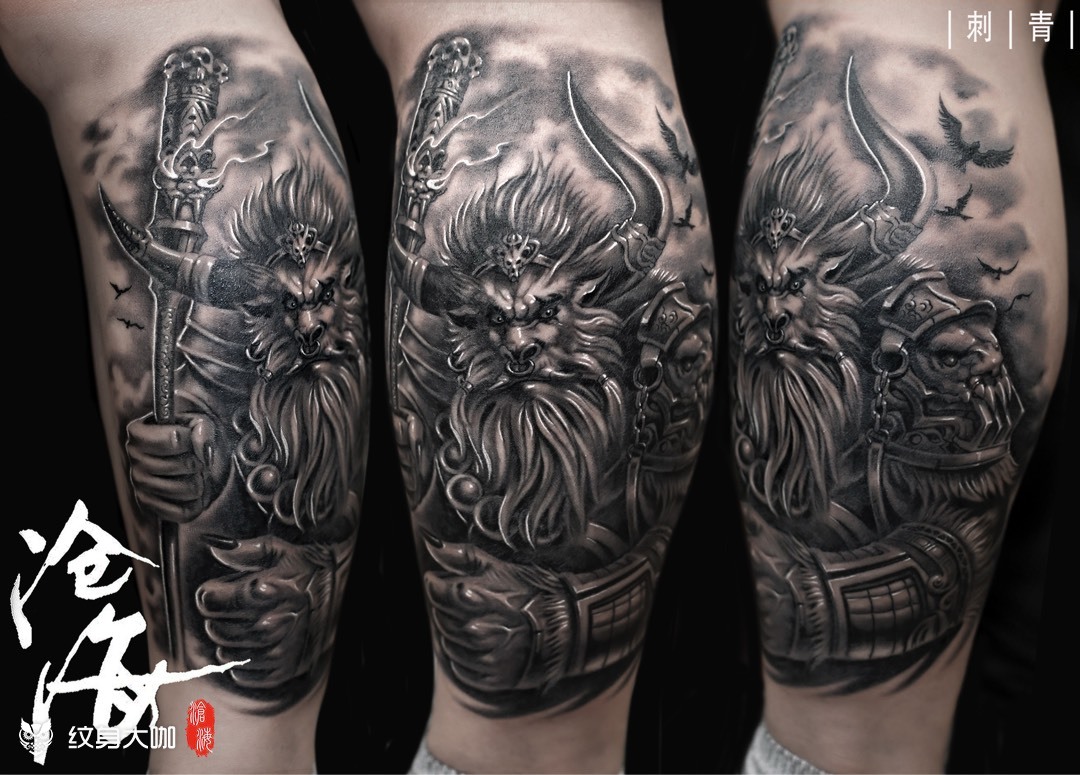 牛魔王_纹身图案手稿图片_东的纹身作品集