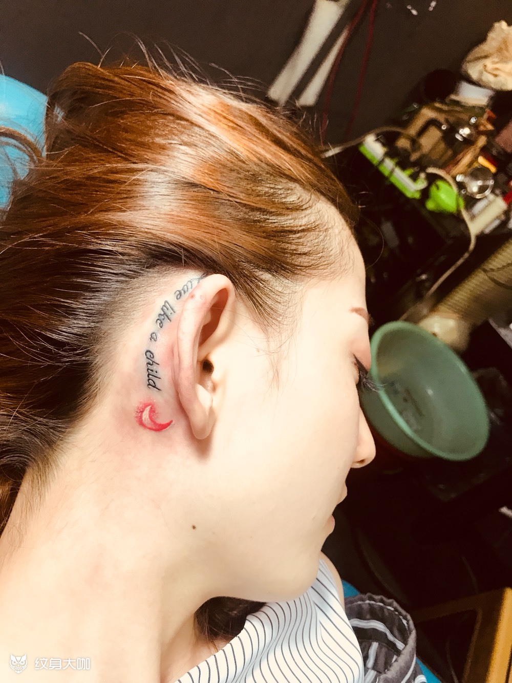 耳后_纹身图案手稿图片_王月的纹身作品集