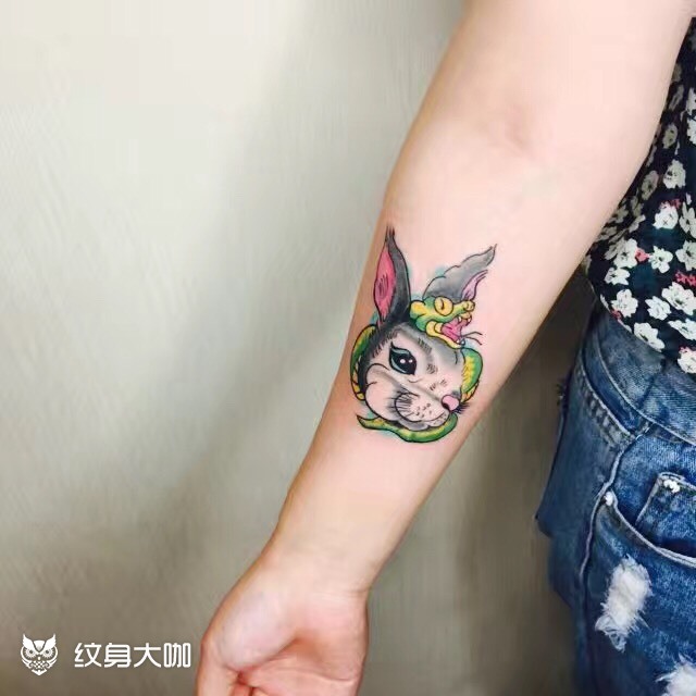 蛇兔_纹身图案手稿图片_小臣的纹身作品集