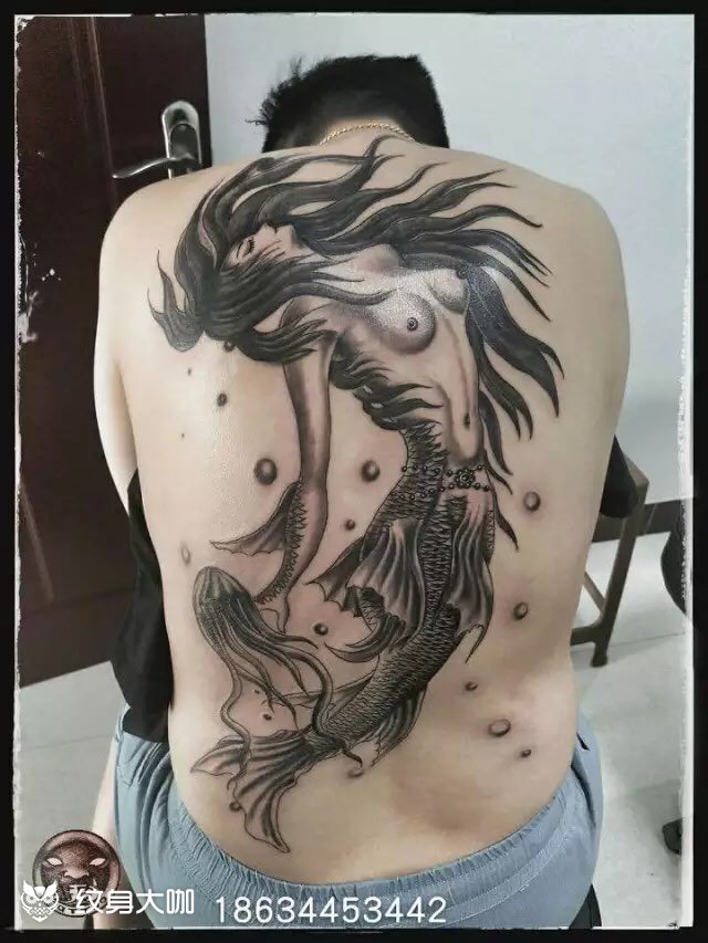 美人鱼_纹身图案手稿图片_郑江的纹身作品集