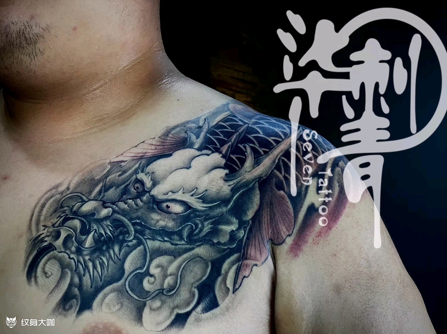 鳌鱼_纹身图案手稿图片_温潇的纹身作品集