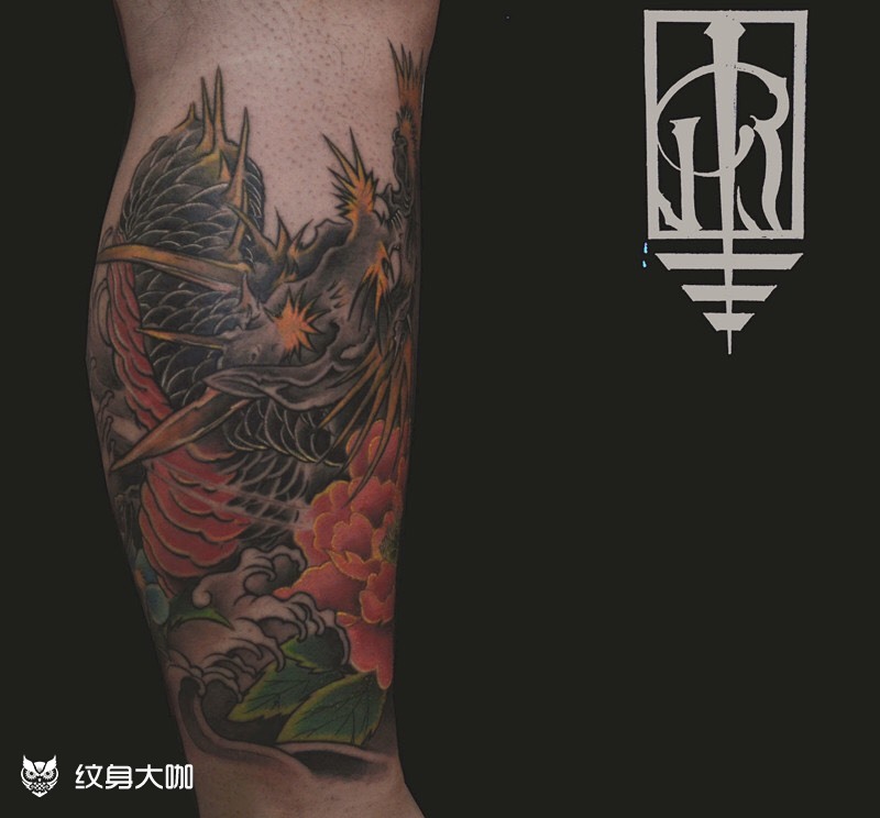 龙盘牡丹_纹身图案手稿图片_薛昊青的纹身作品集