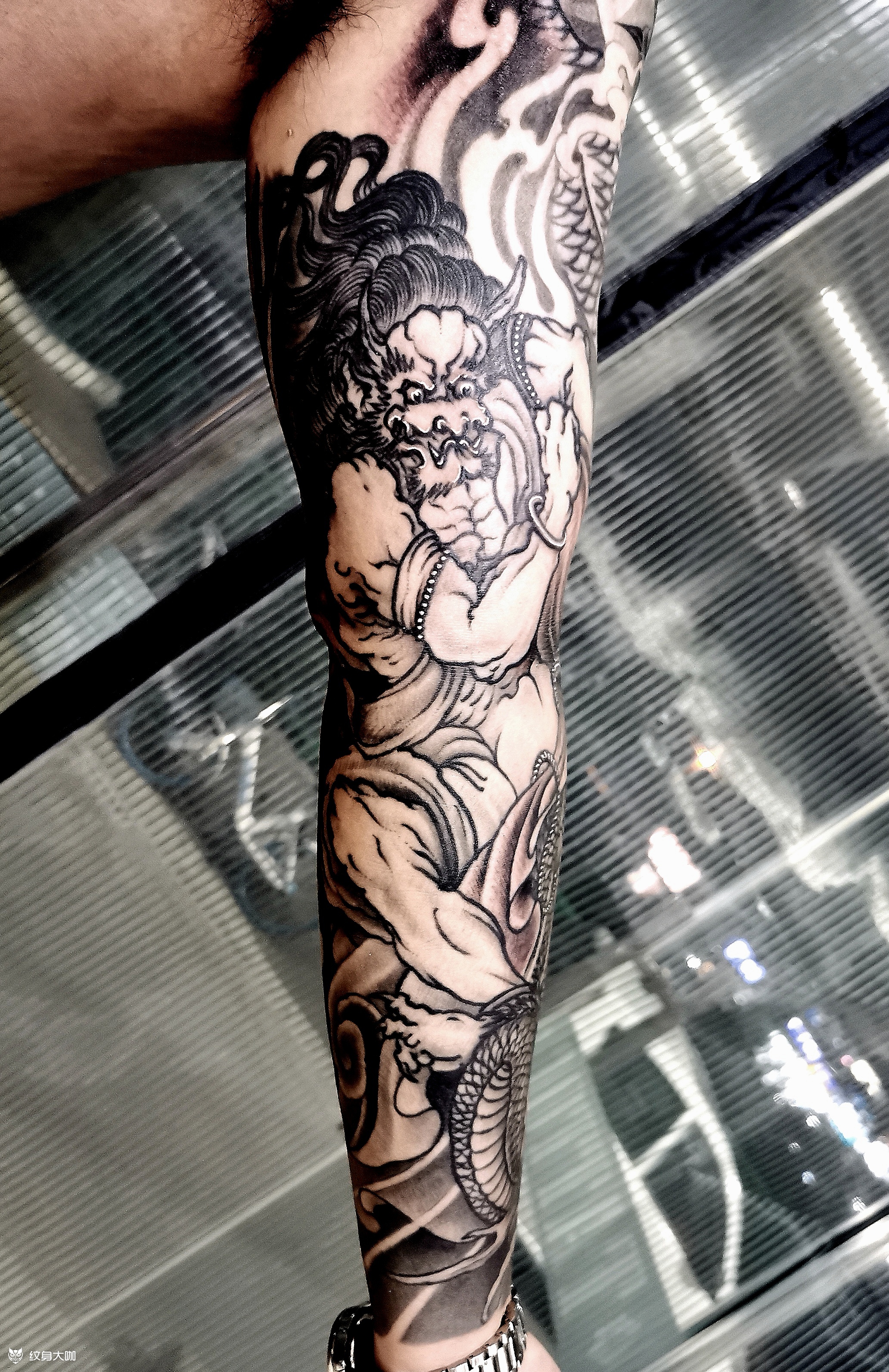 风雷神花臂_纹身图案手稿图片_黄旭的纹身作品集