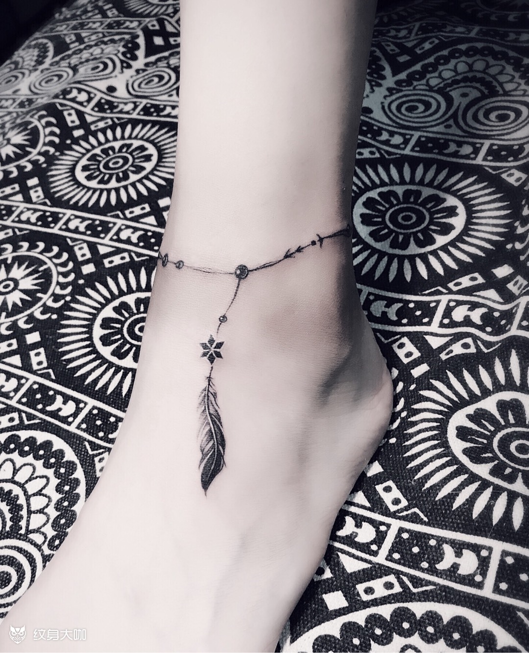 小脚链_纹身图案手稿图片_剑锋的纹身作品集