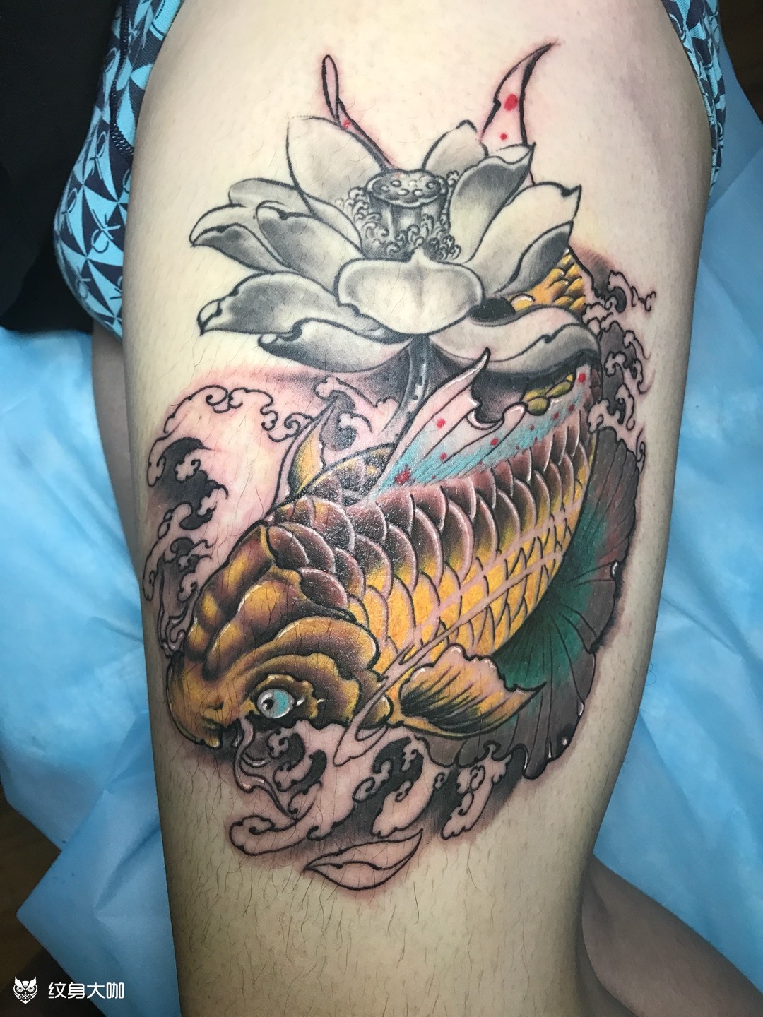 大腿修改鱼_纹身图案手稿图片_徐鹏的纹身作品集