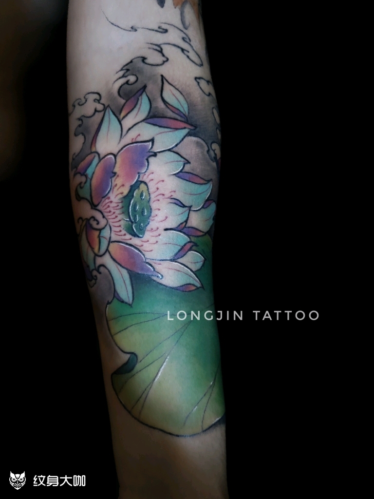 荷_纹身图案手稿图片_龙进的纹身作品集
