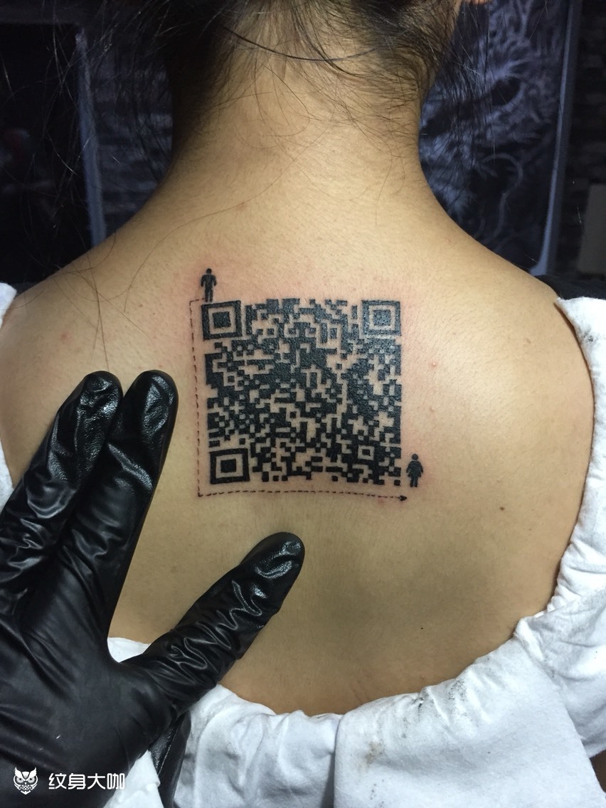 二维码_纹身图案手稿图片_陈浩的纹身作品集