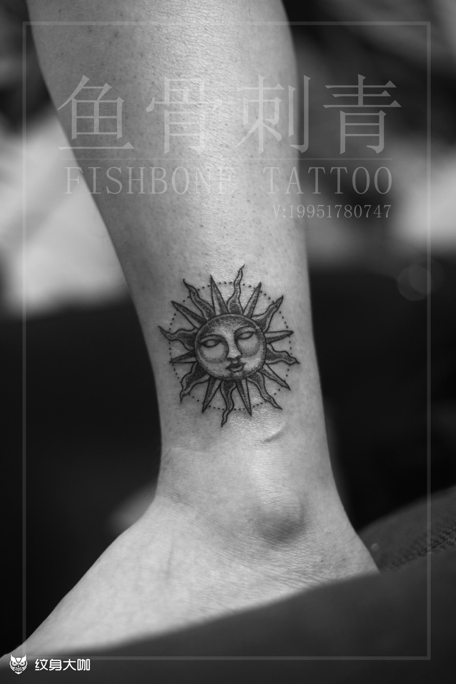 点刺太阳神_纹身图案手稿图片_邵博文的纹身作品集